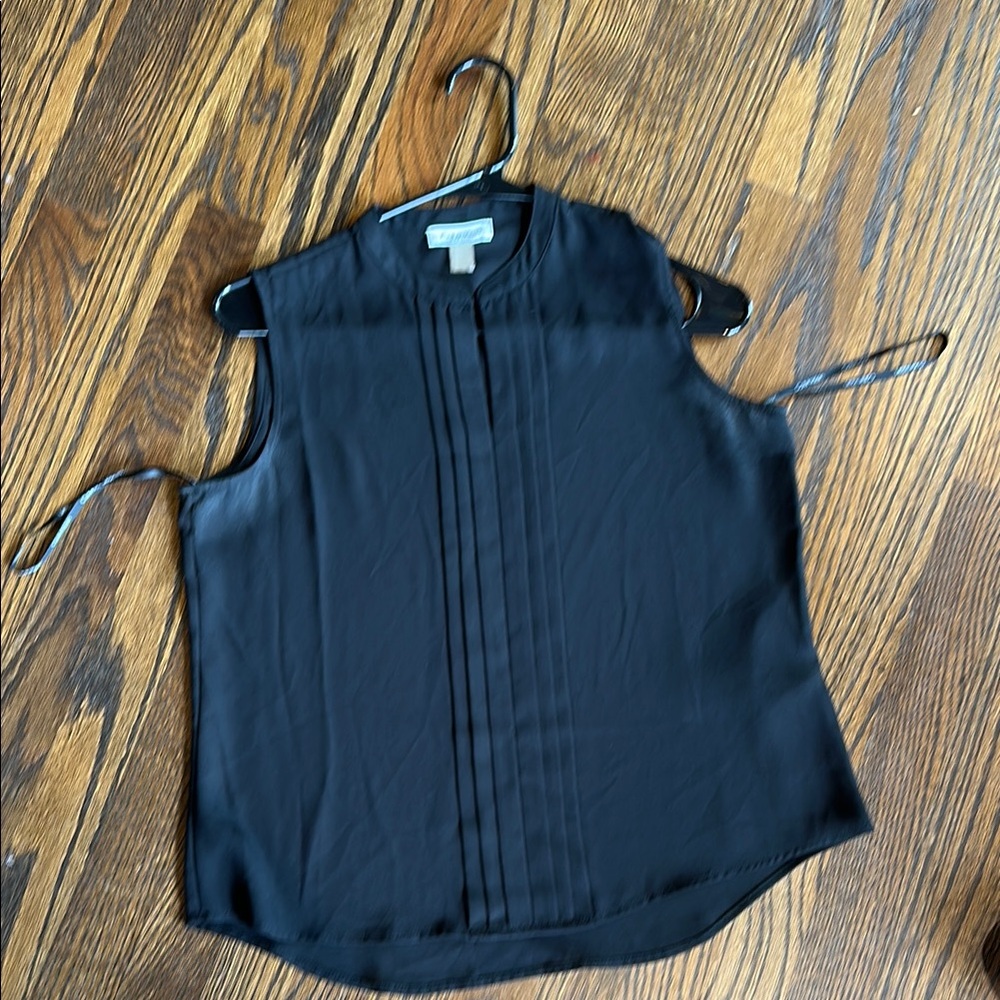 Calvin Klein Collection Blue Pleated Tie Front Blouse
